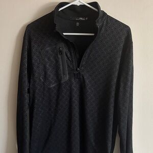 RLX Ralph Lauren Black Diamond-Pattern Quarter-Zip Pullover
